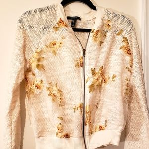 Casual Biege Floral Jacket